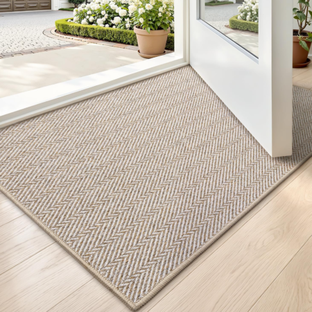 Ultra-Thin Skid-Resistant Herringbone Pattern Door Mat
