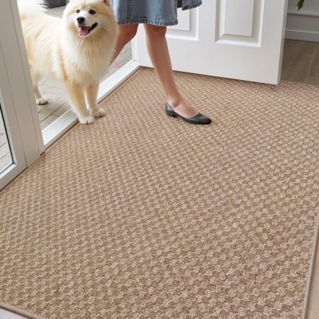 Large Skid-Resistant Rubber Backed Khaki Mat